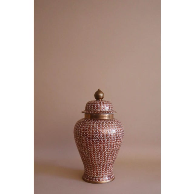 Large Tangerine Lidded Kutani Ginger Jar For Sale - Image 4 of 5