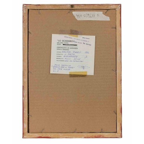 Walter Piacesi, The Poet, Etching, 1972, Framed For Sale - Image 3 of 4