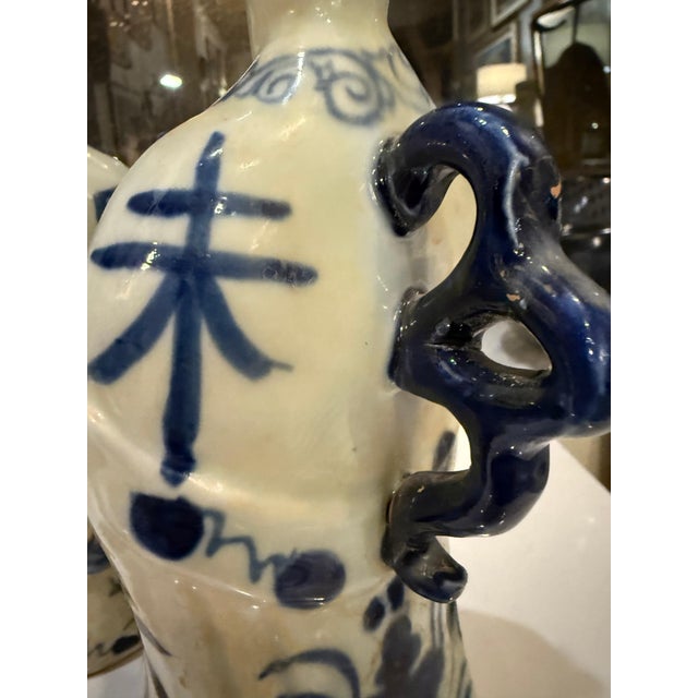 1920s Two Chinese Zodiac Statues - Serpent, Rooster and Goat For Sale - Image 5 of 10