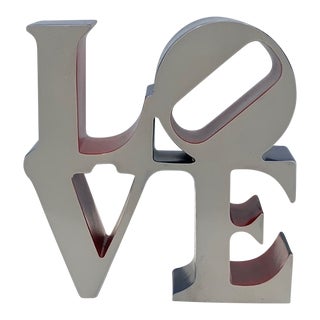 Robert Indiana Large 6" X 6" Studio Numbered Love Sculpture For Sale