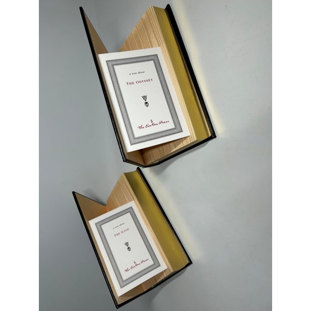 2000s Easton Press Collector's Edition Leather Illustrated Quarto Volume Set, Homer's Iliad and Odyssey (Fagles Trans.) - 2 Books For Sale - Image 4 of 12