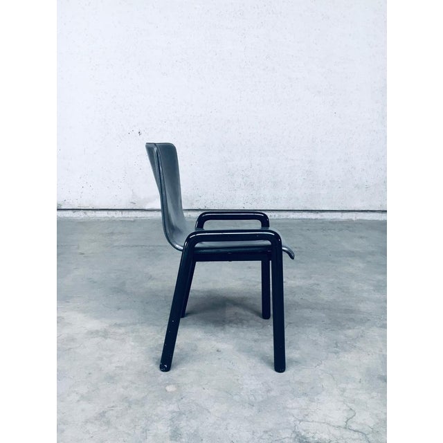 Postmodern Leather Dining Chairs, Italy, 1980s, Set of 4 For Sale - Image 14 of 18