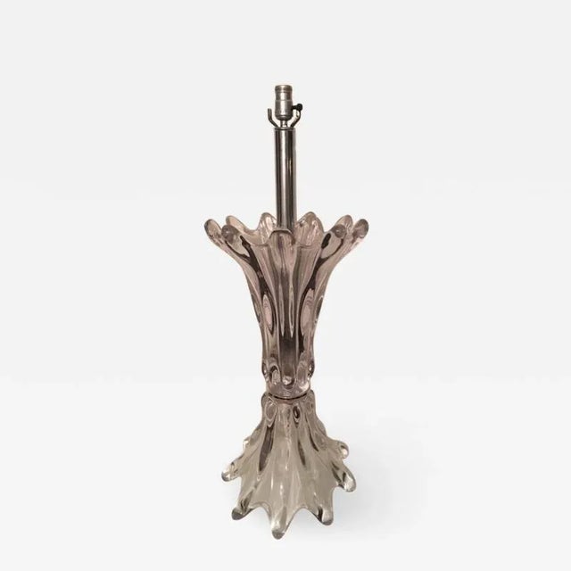 Monumentalmodern Clear Murano Glass Lamp by Venini For Sale In Philadelphia - Image 6 of 6
