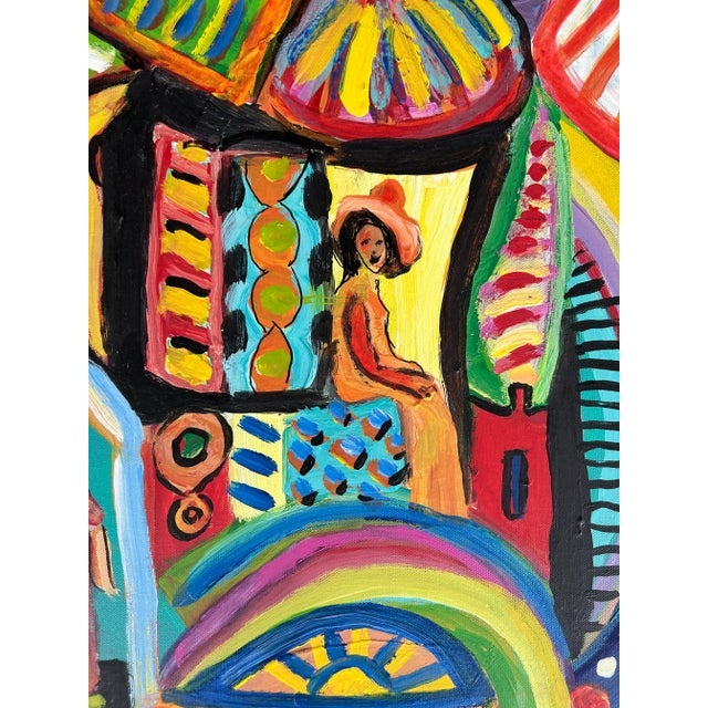 Vintage Abstract Painting, Cuban American Artist Gloria Allison, Signed For Sale - Image 4 of 7