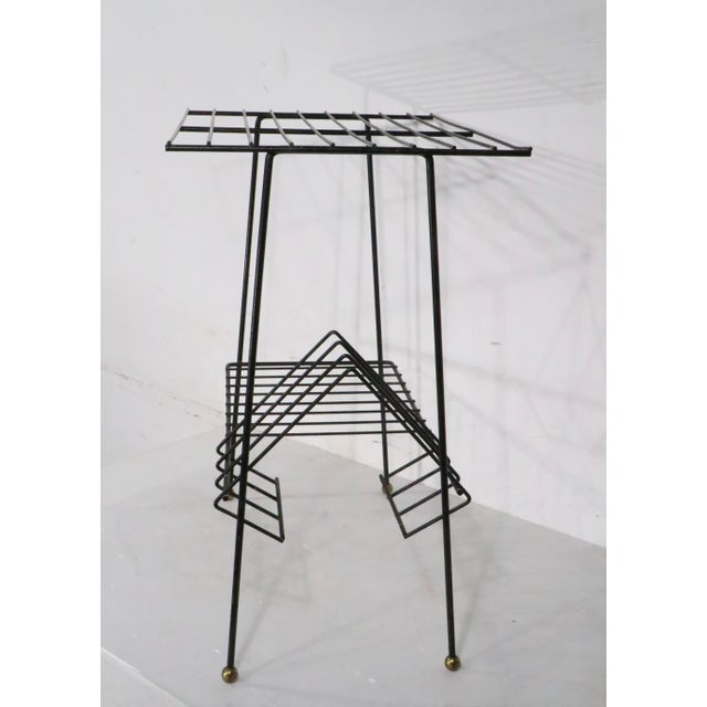 Mid 20th Century Wrought Iron Record Rack Stand For Sale In New York - Image 6 of 10