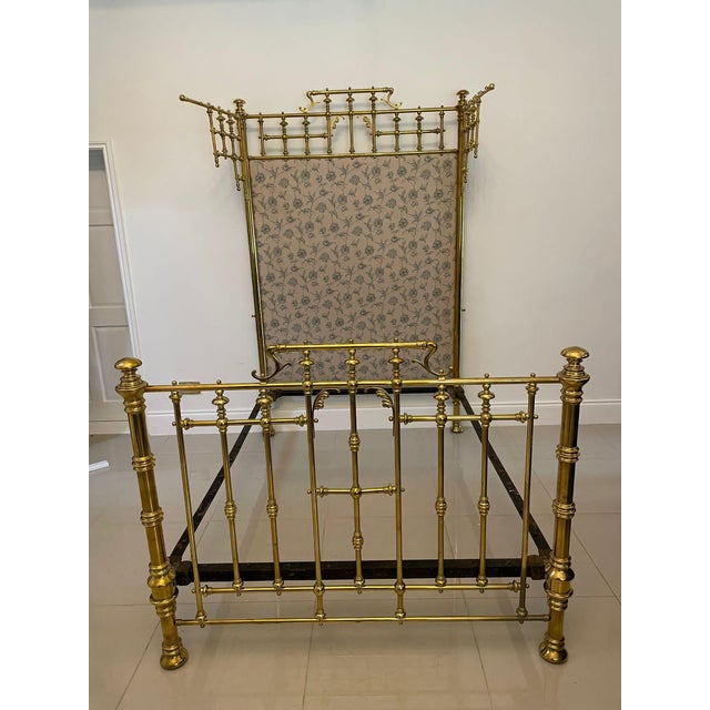 Antique Victorian Brass Double Bed, 1860 For Sale - Image 3 of 16