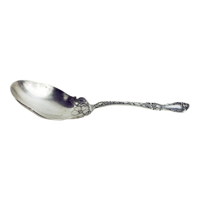Wallace Silverplate Serving Spoon Hibiscus Pattern For Sale