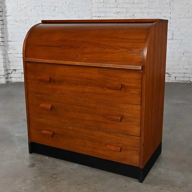 Mid-20th Century Scandinavian Modern Teak Roll Top Desk or Dresser For Sale - Image 13 of 13