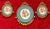 Set of 3 Baroque Ceramic Sky Blue Wall Art Pieces With Ornate Gold Frames & Floral Artwork For Sale - Image 4 of 4