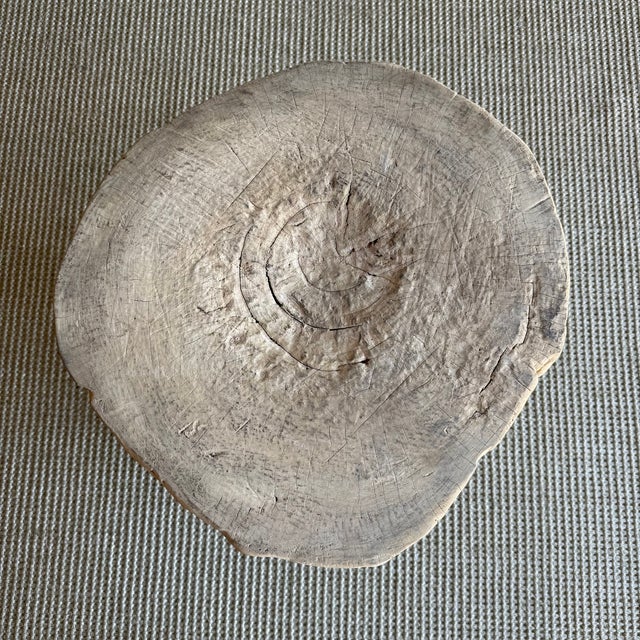 Brown Vintage Elm Wood Chop Block Table For Sale - Image 8 of 8