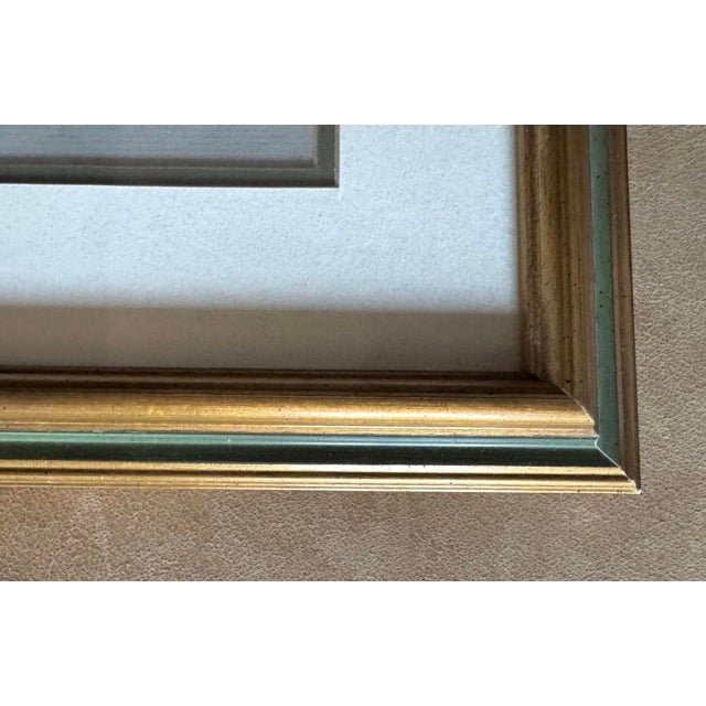 Original Pair of Botanical Pastels Art in Gilt Frames Signed 1986 Mid Size For Sale - Image 9 of 11