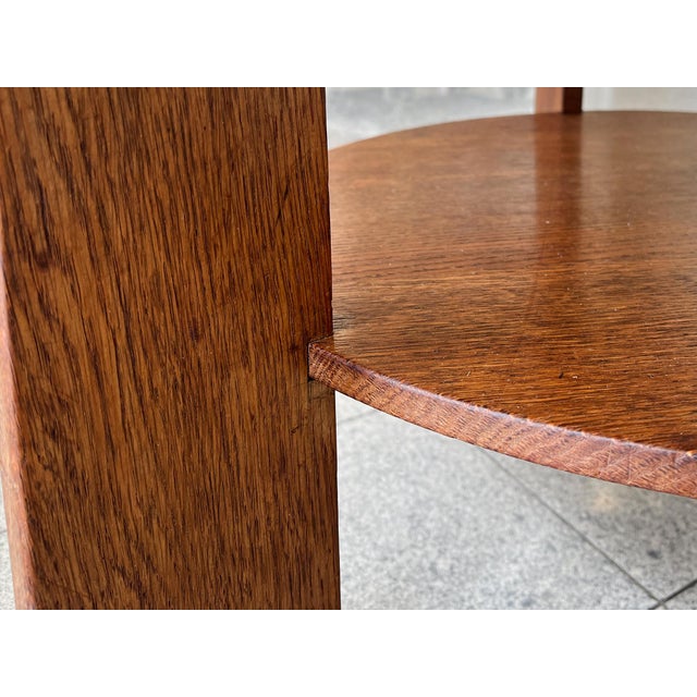 1920s Dutch Art Deco Tiered White Oak Side Table For Sale - Image 11 of 13