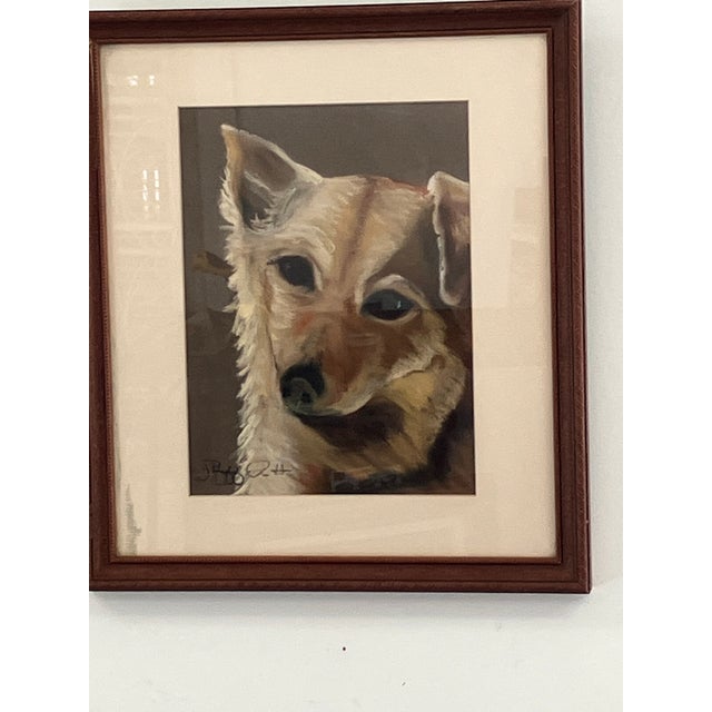 Vintage Pastel Dog Portrait by J. Buff Pratt, Mid-Century Framed Animal Art For Sale In Orlando - Image 6 of 8