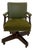 Mid-Century Olive Green Swivel Executive Desk Chair For Sale