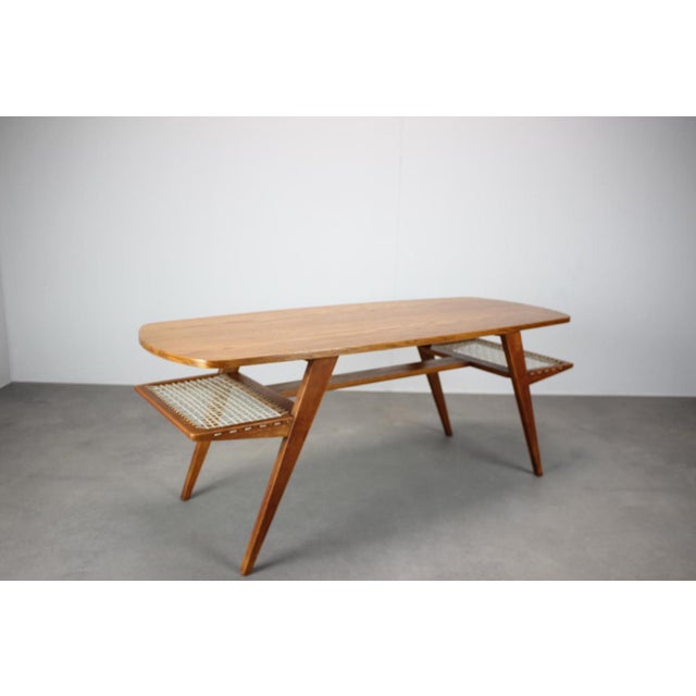 Brown Mid-Century Modern Danish Teak Coffee Table with Magazine Racks, 1960s For Sale - Image 8 of 12