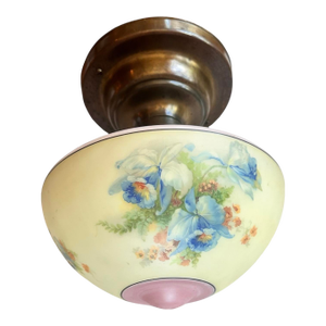 Painted Flush Mount Fixture on Original Holder, Circa 1920