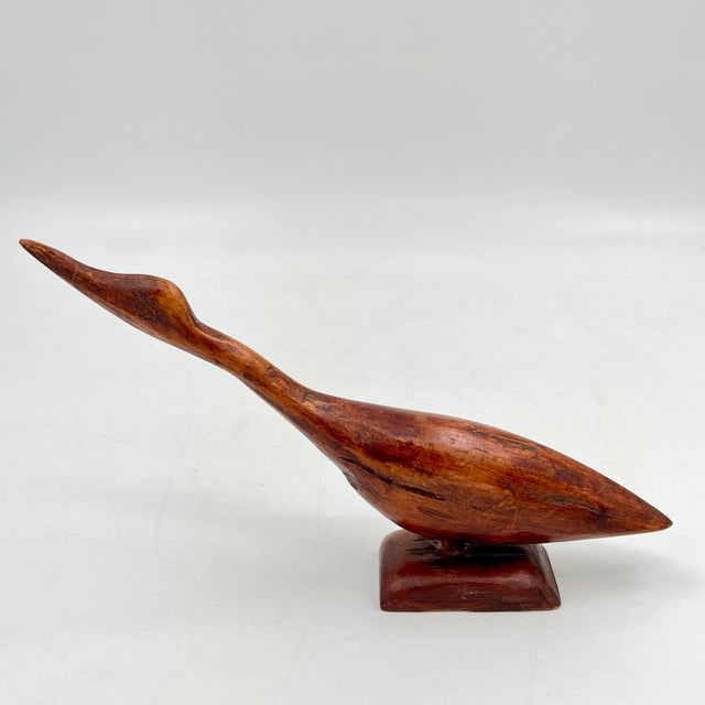 Mid 20th Century Modern Folk Art Carved Wood Nantucket Sandpiper Shorebird Figurine For Sale - Image 4 of 15
