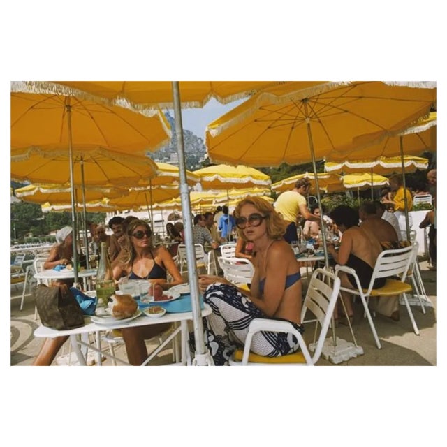 Slim Aarons, Cafe in Monte Carlo, Estate Stamped Photographic Print, 1975 / 2020s For Sale