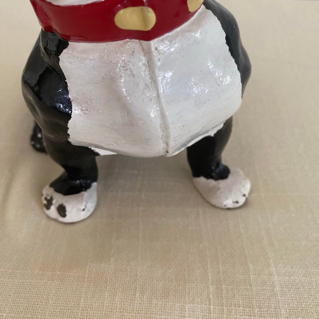 Early 21st Century 1938 Iron Boston Terrier Dog / French Bulldog Metal Statue Doorstop For Sale - Image 5 of 12