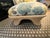 20th Century Upholstered Rattan Club Chair and Ottoman, Upholstered in a floral pattern. No makers marks or labels, in the...