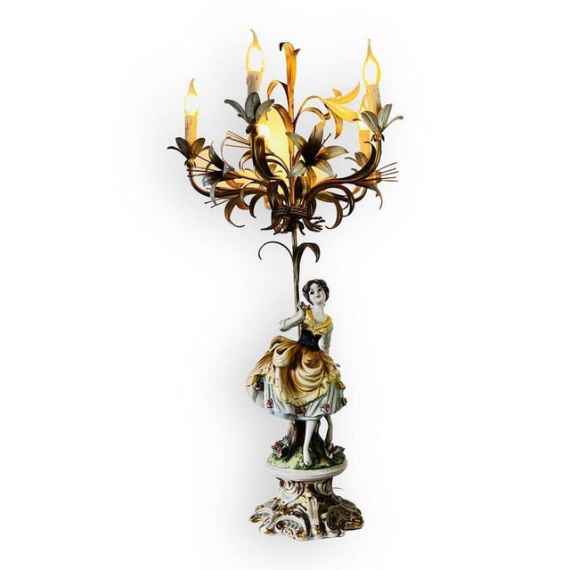 Vintage Handcrafted Torchiere Candelabra Lamp For Sale - Image 10 of 10