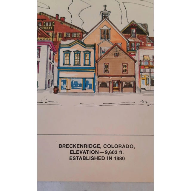 Vintage Retro Poster Breckenridge Ski Colorado Resort Print For Sale - Image 4 of 10