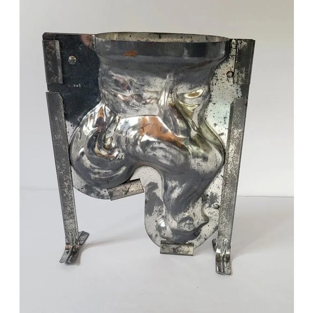 Figurative Antique Chocolate Candy Rooster Chicken Metal Mold Complete For Sale - Image 3 of 6
