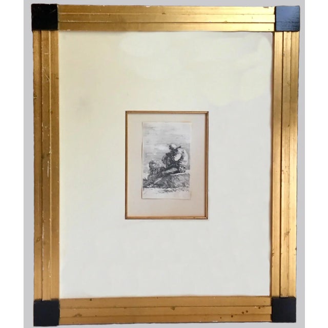 Cream 17th Century Salvator Rosa Italian Framed Etching Print For Sale - Image 8 of 8
