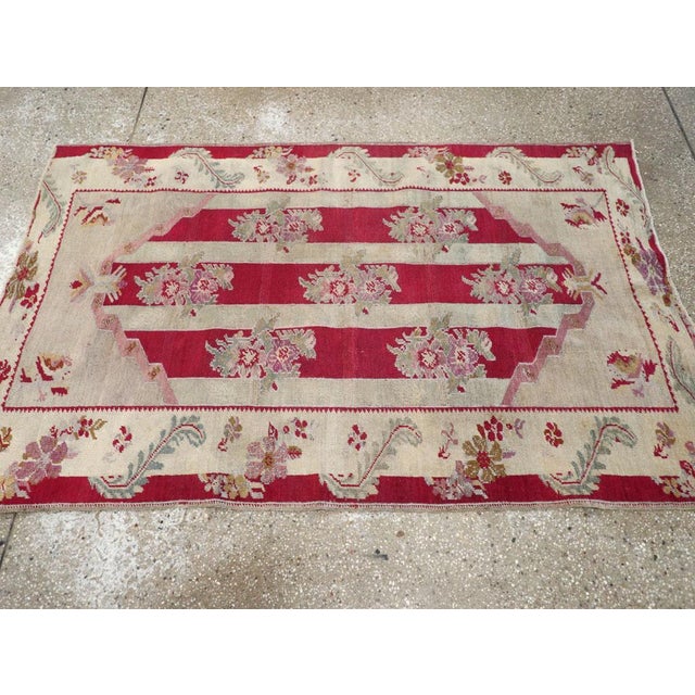 Galerie Shabab Collection Early 20th Century Turkish Ghiordes Throw Rug For Sale - Image 4 of 8