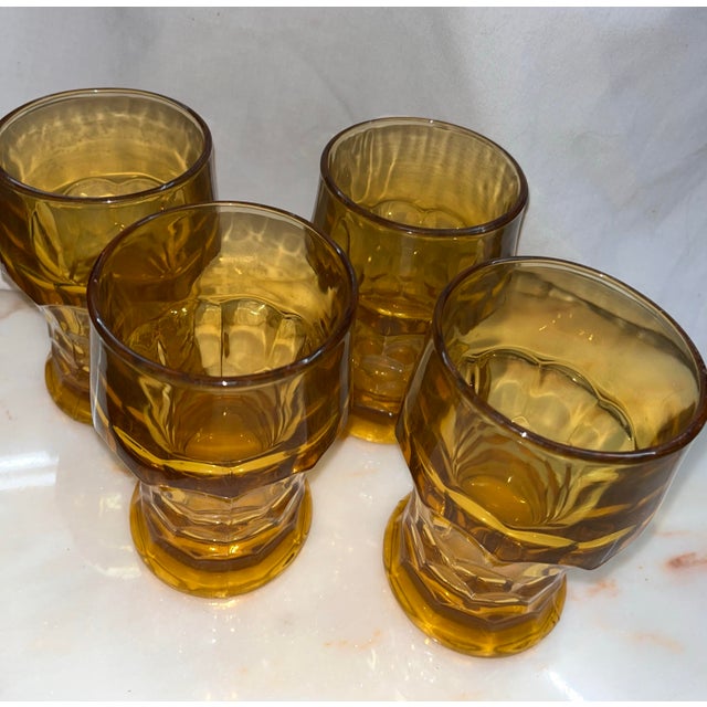 MID CENTURY MODERN Set of 4 VIKING GLASS drink glasses.