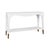 Contemporary Matthew Izzo Home Laverne Glossy White Lacquer Two Tier Console Table With Antique Brass Feet And For Sale - Image 3 of 8