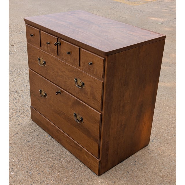 Wood Vintage Ethan Allen Heirloom Collection Maple Locking W/ Key Filing Cabinet For Sale - Image 7 of 10