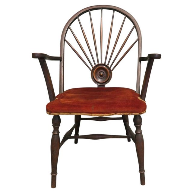 Brown Antique Arts and Crafts Windsor Carver Chair, 1890 For Sale - Image 8 of 8