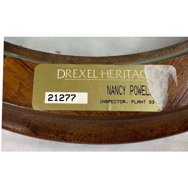Traditional 1980's Round "Pied De Biche" Drexel Side Table For Sale - Image 3 of 6