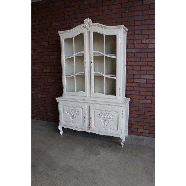 Antique Shabby Chic French Style Hutch For Sale - Image 9 of 9
