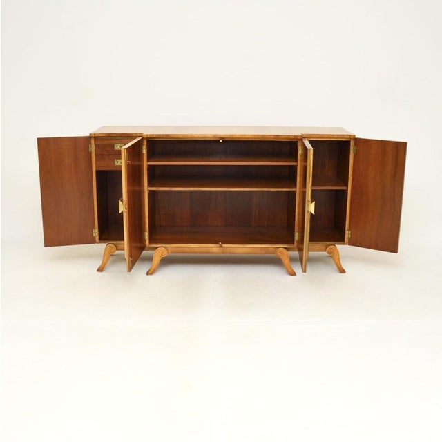 Art Deco Burr Walnut Sideboard attributed to Hille, 1920s For Sale - Image 4 of 16