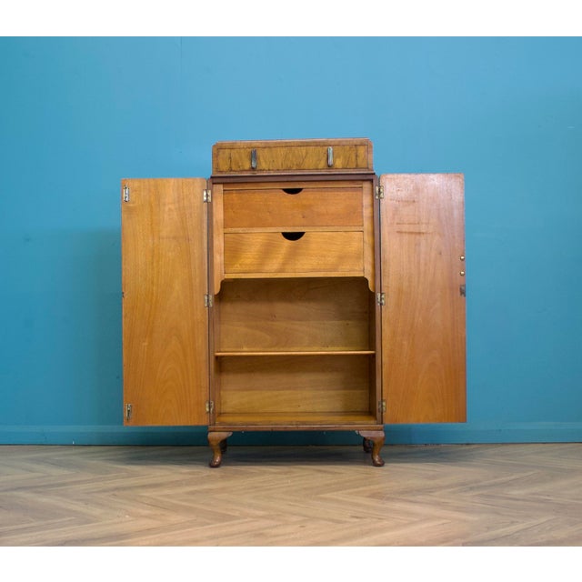 Art Deco British Burr Walnut Tallboy, 1930s For Sale - Image 3 of 11