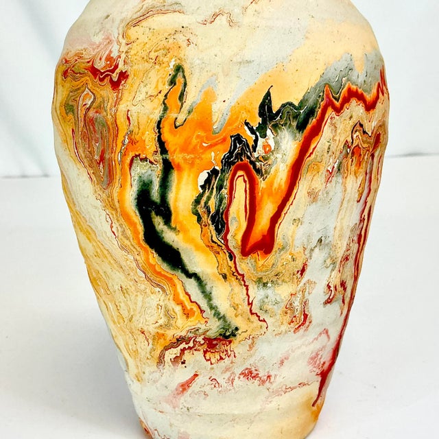 1970s Vintage Americana Southwestern Boho Chic Nemadji Studio Pottery Vase For Sale - Image 6 of 11