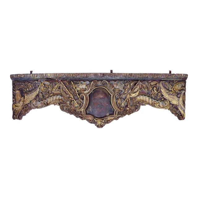 Carousel Panel Antique Carved Rinceau Ornament and Bird Design For Sale