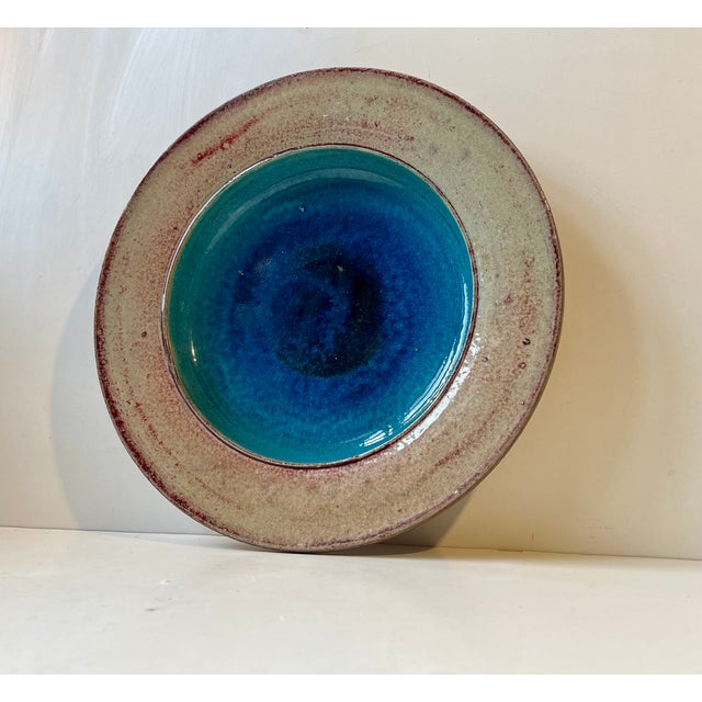 Sea of Glaze Ceramic Dish from Nils A. Kähler, 1970s For Sale - Image 10 of 10