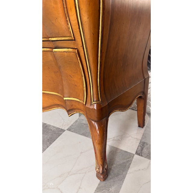 Late 20th Century Pair of John Widdicomb Louis XV Style Marble-Top Nightstands For Sale - Image 10 of 16