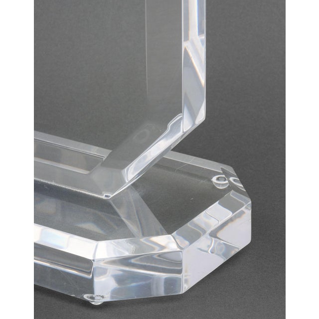 Modern Acrylic and Chrome Octagonal Table Lamp For Sale - Image 9 of 9