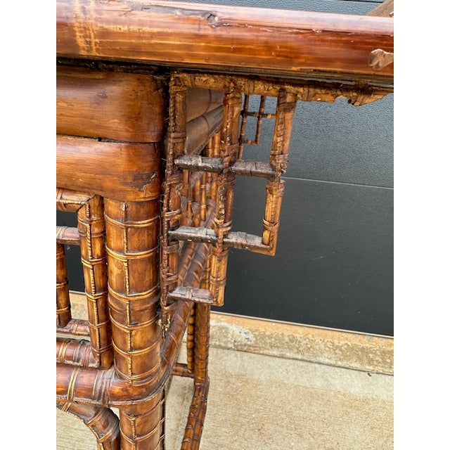 Chinese Bamboo Altar Console Table 19th Century For Sale - Image 10 of 12
