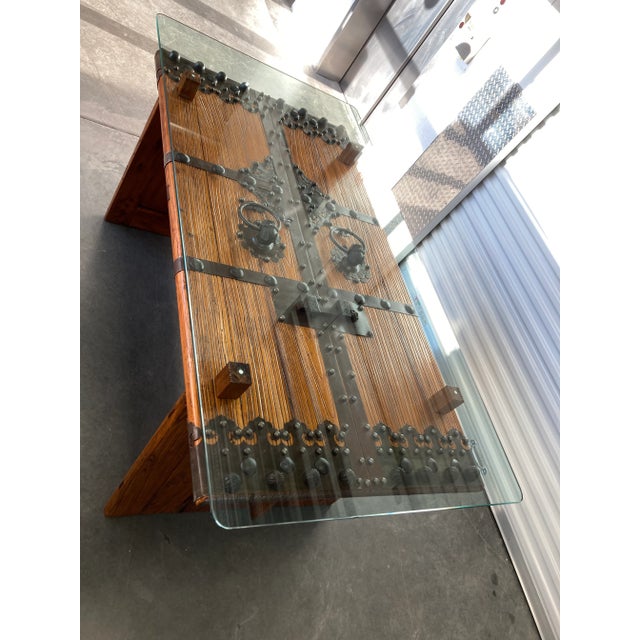 Bespoke Executive Desk From Old Chinese Temple Gates For Sale In Denver - Image 6 of 13