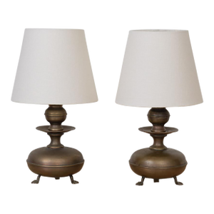 Pair of French Antique Metal Table Lamps