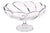 Large eight inch vintage crystal pedestal bowl with hand cut vertical ribs that extend up to meet the gentle scallop rim...