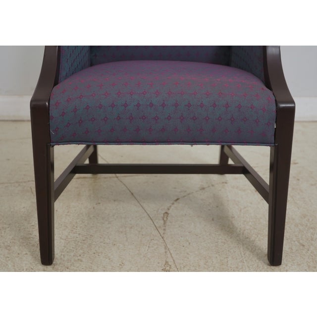 Pair Upholstered Arm Library Chairs For Sale In Philadelphia - Image 6 of 12