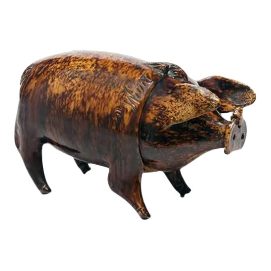 Sussex Pig Pottery Drinking Vessel, Jug and Cup, Belle-Vue Pottery, Rye, Frederick Mitchell Circa 1870 For Sale