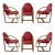 Set Six "Clyde's" Chairs by Peter Danko Circa 1980 For Sale