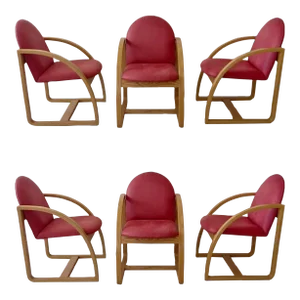 Set Six "Clyde's" Chairs by Peter Danko Circa 1980